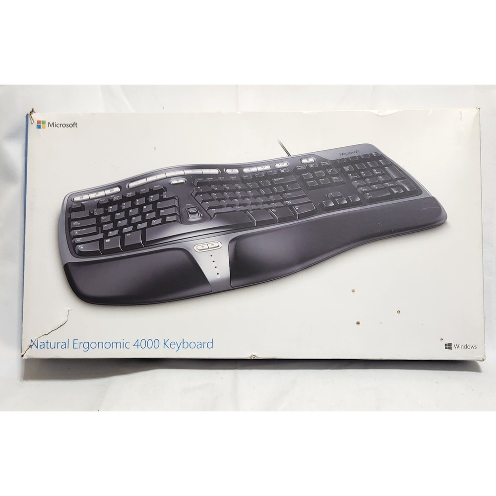 Microsoft Natural Ergonomic 4000 Keyboard v1.0 Model 1048 Wired USB Black